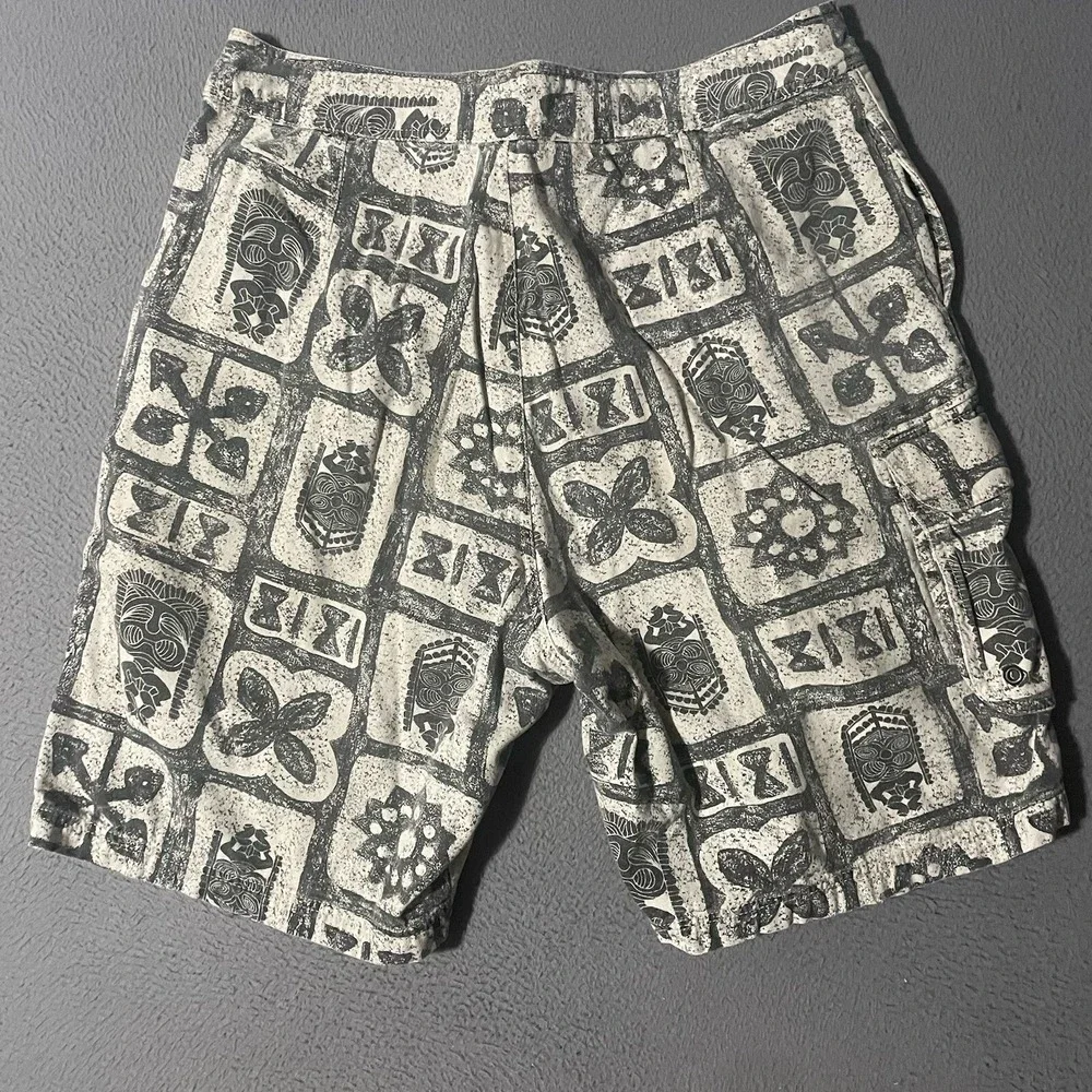 Vintage 90's Arizona Jeans Aztec All Over Print Surf Muscle Beach Shorts Size 38